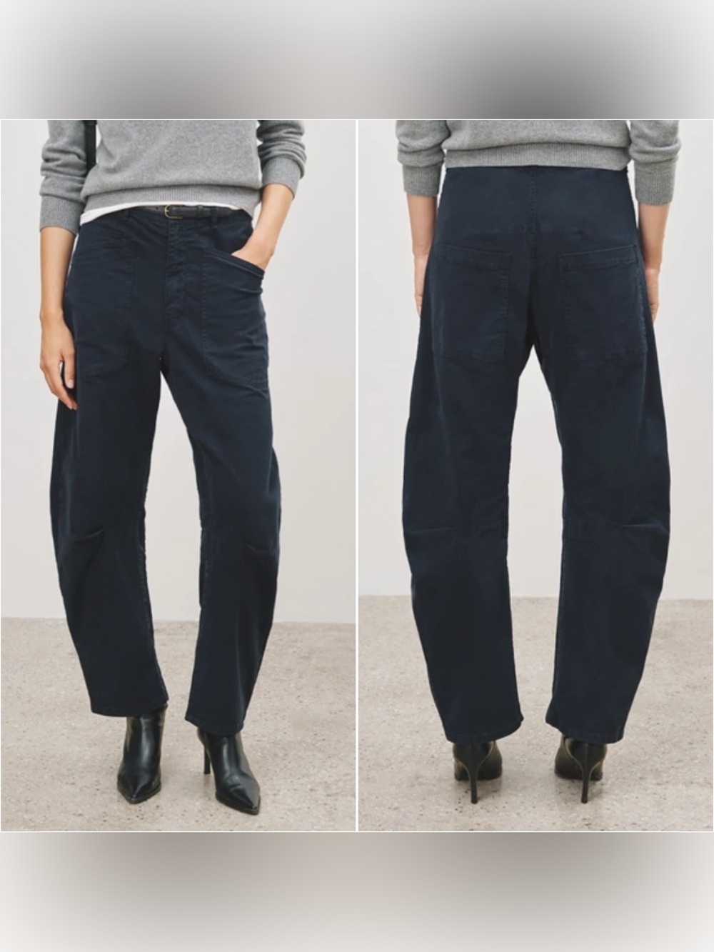 Nili Lotan Shon Barrel Pants in Navy